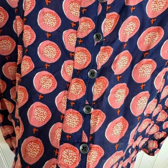 Rock Flower Paper pink blue modern button down blouse size small oversize H27 - Picture 4 of 5